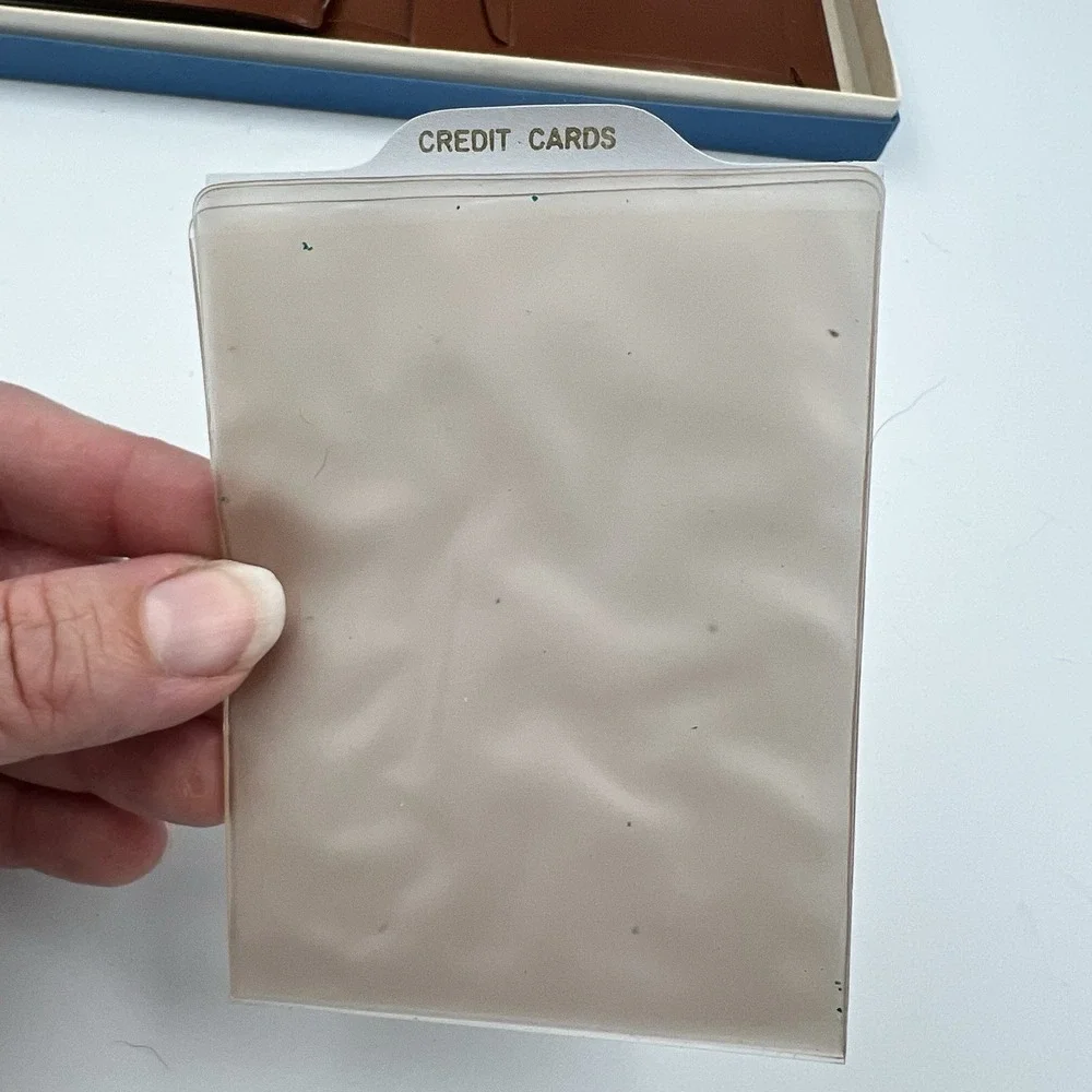 NEW! Vintage Cognac Brown Leather Wallet Mens Photo Pockets Bi-Fold Card Holder